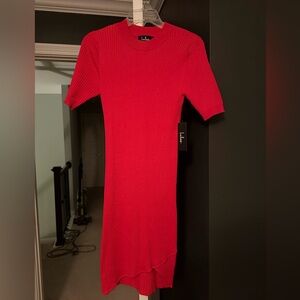 Lulu's hot pink vibrant sweater dress Brand new